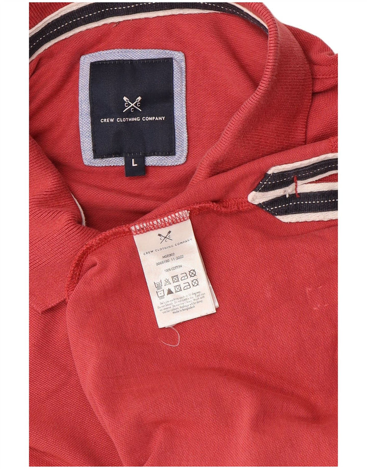 Crew Clothing Męska koszulka polo, duża, czerwona, bawełniana