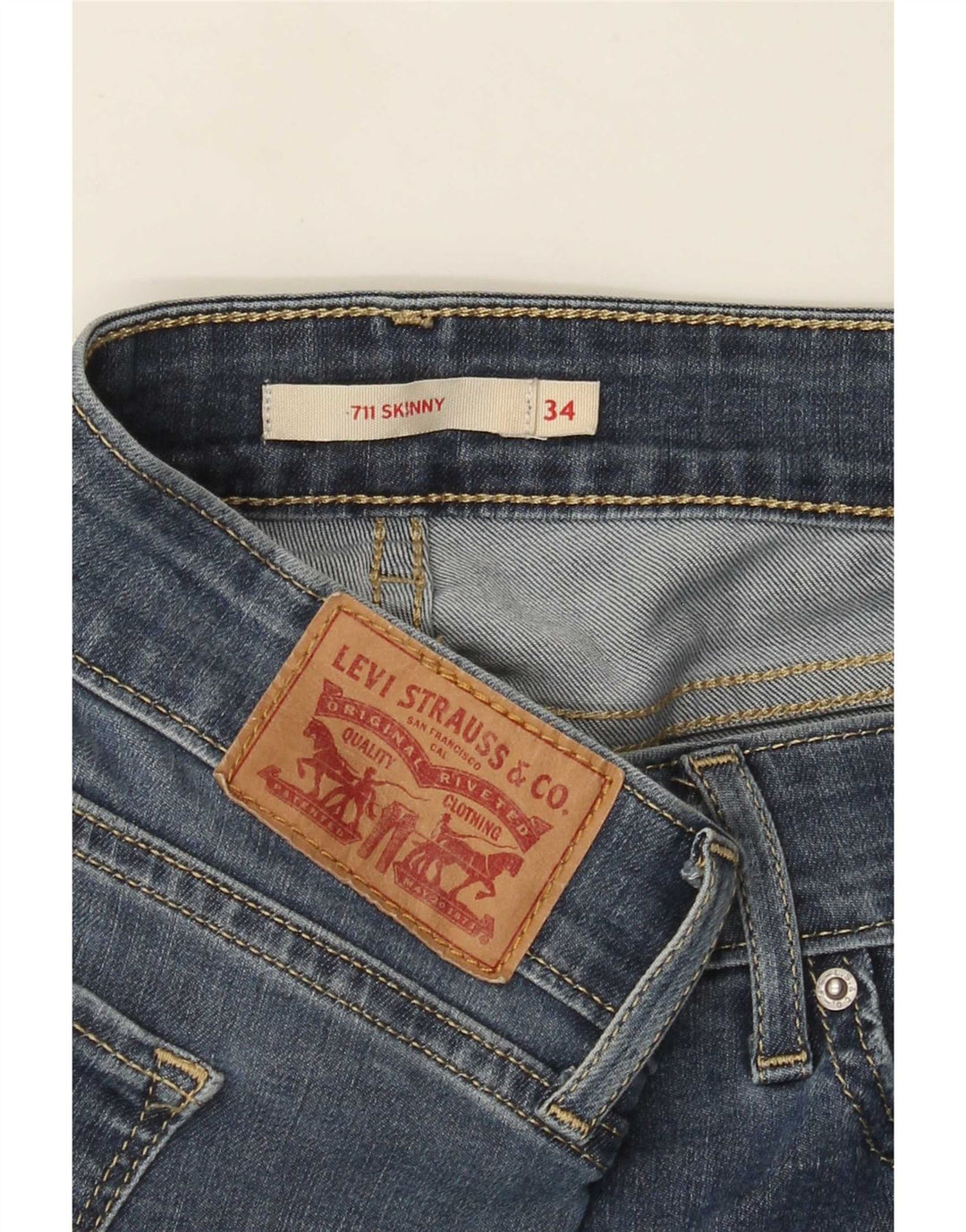 Damskie jeansy Levi's 711 Skinny W34 L30 Niebieskie