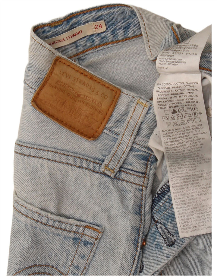 Damskie jeansy Levi's Ribcage Straight W24 L26 Niebieskie bawełniane