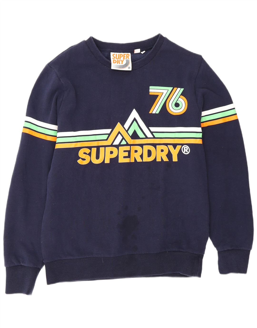 Męski sweter z grafiką Superdry XL, granatowy, bawełniany