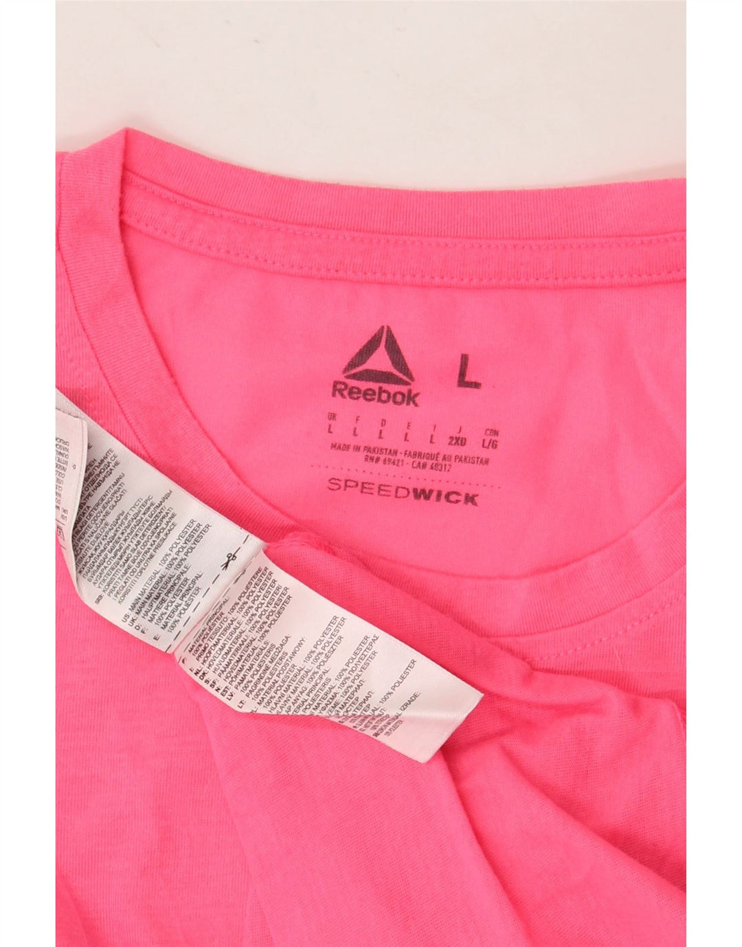 Męski T-shirt Reebok z grafiką, duży, różowy, poliester