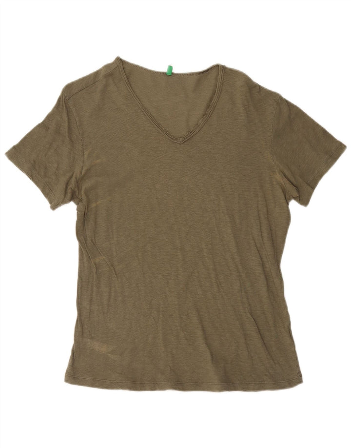 T-shirt damski BENETTON Top UK 16, duży khaki
