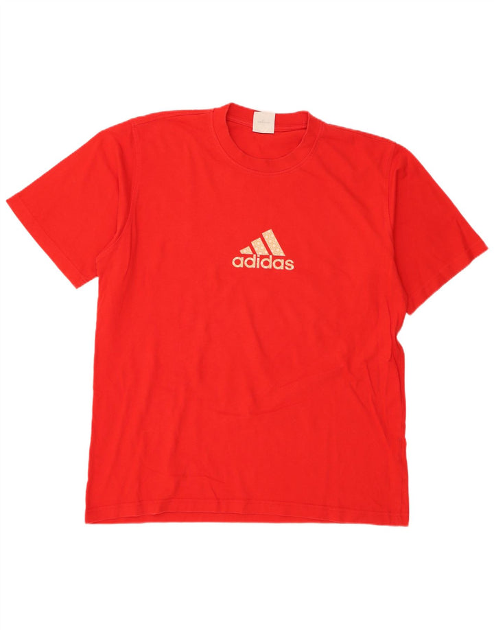 Męska koszulka z grafiką Adidas, duża, czerwona, bawełniana