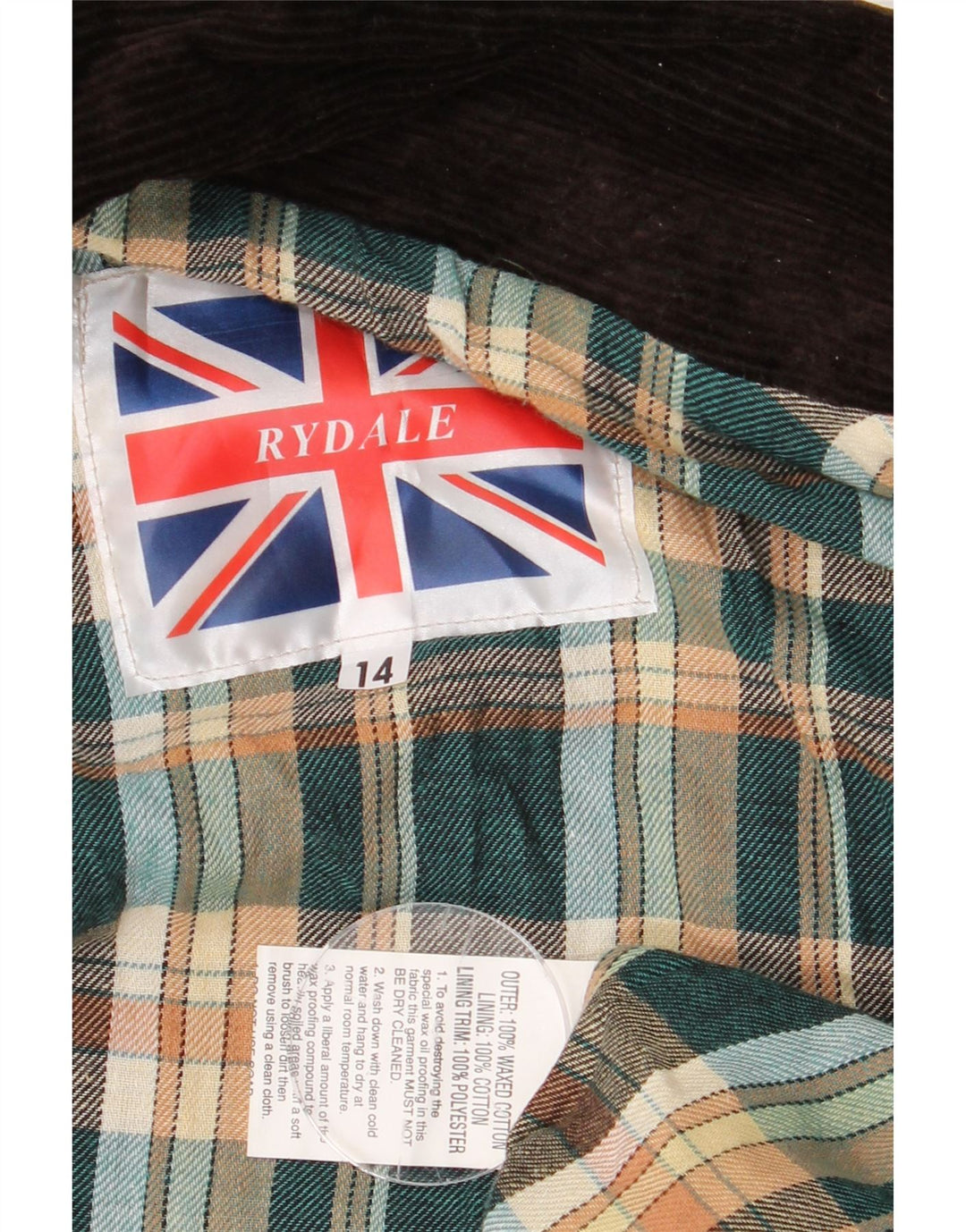 RYDALE Womens Waxed Cotton Jacket UK 14 Large  Brown Cotton Vintage Rydale and Second-Hand Rydale from Messina Hembry 