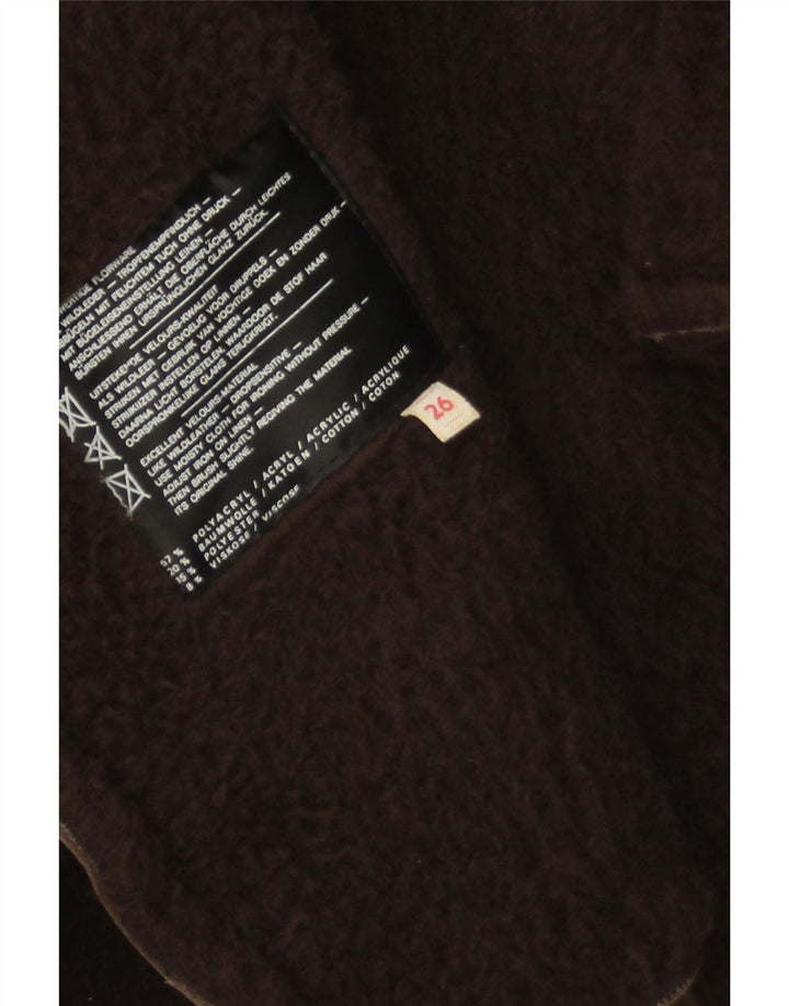 VINTAGE Męski dwurzędowy płaszcz Sherpa UK 40 Duży brązowy akryl