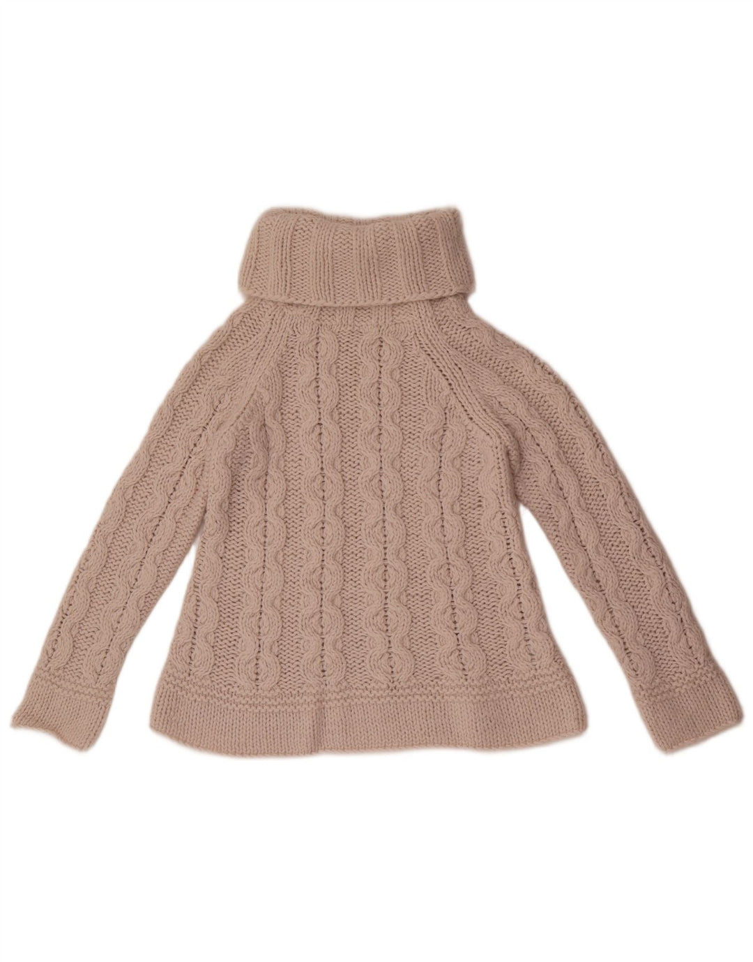 Marks & Spencer Damski sweter z golfem UK 10 Small Beżowy Akryl