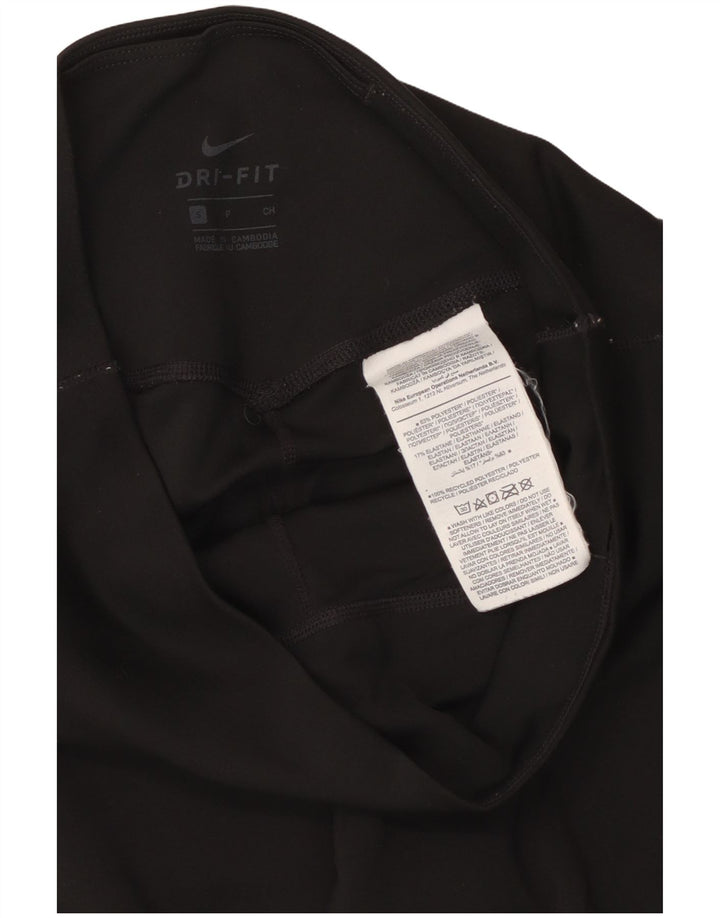 Damskie legginsy NIKE Dri Fit UK 10, małe, czarne, poliestrowe