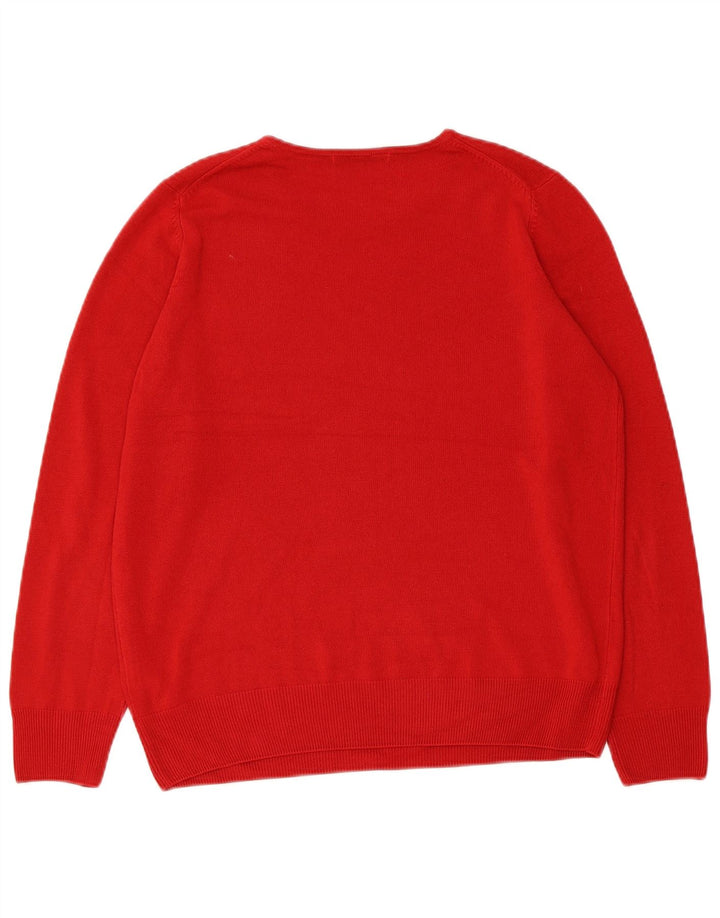 Marks & Spencer Damski sweter z okrągłym dekoltem, UK 14, średni czerwony akryl