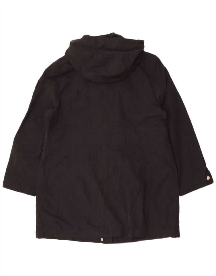 Damski płaszcz przeciwdeszczowy z kapturem Dkny UK 18 XL, czarny poliester