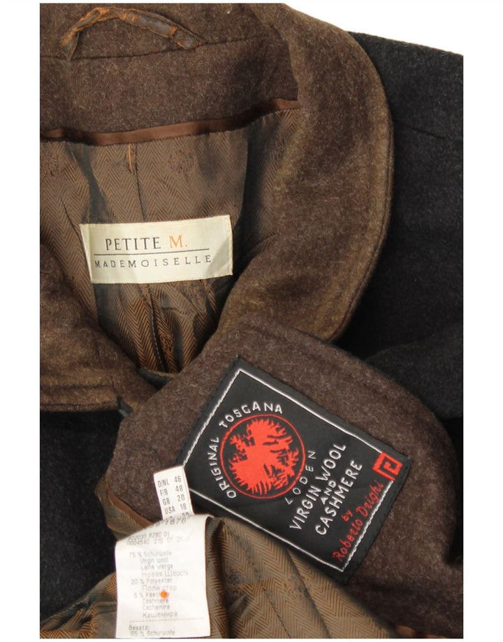 Płaszcz damski MADEMOISELLE Petite Poncho UK 20 2XL Szara dziewicza wełna