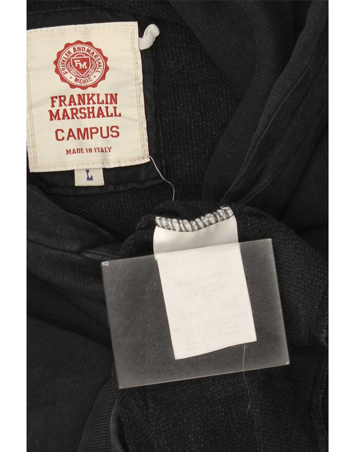 Męski sweter z kapturem Franklin Marshall, duży, czarny, bawełniany