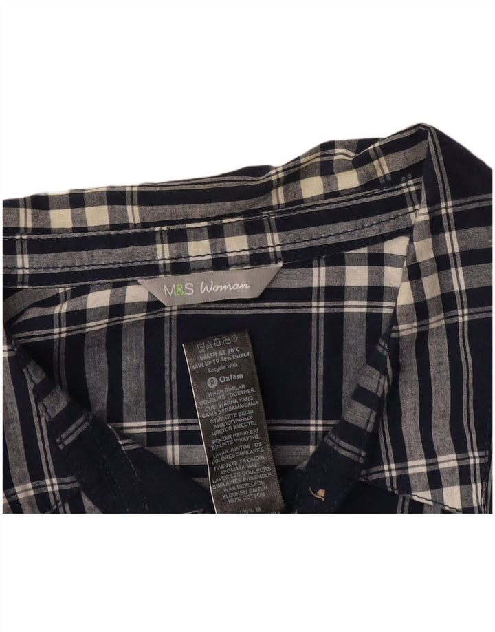 Koszula damska Marks & Spencer UK 16, duża, bawełniana, granatowa w kratę