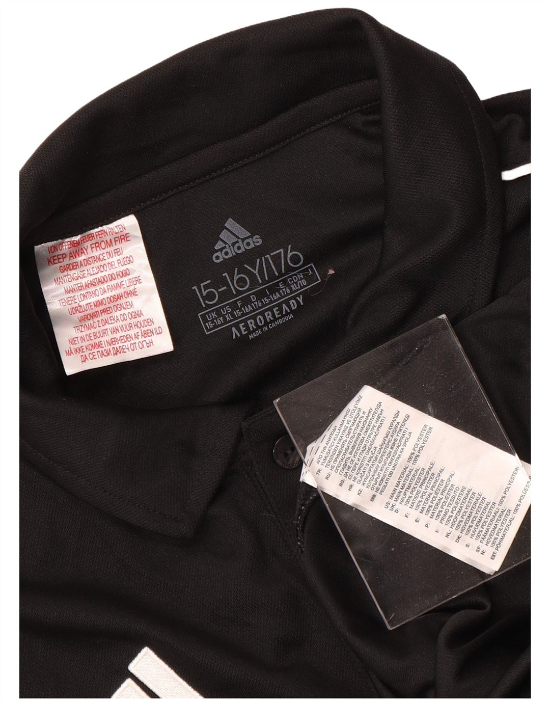 Chłopięca koszulka polo ADIDAS Aeroready 15-16 lat, czarna, poliester