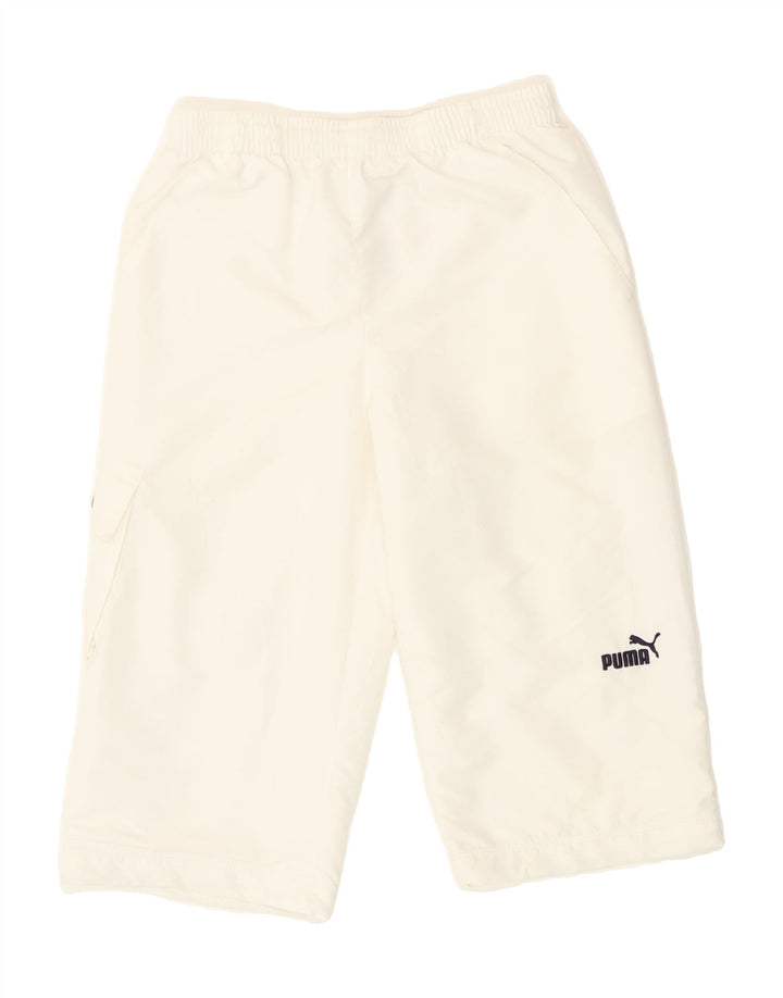 PUMA Boys Capri Cargo Tracksuit Trousers 11-12 Years  White Polyester Vintage Puma and Second-Hand Puma from Messina Hembry 
