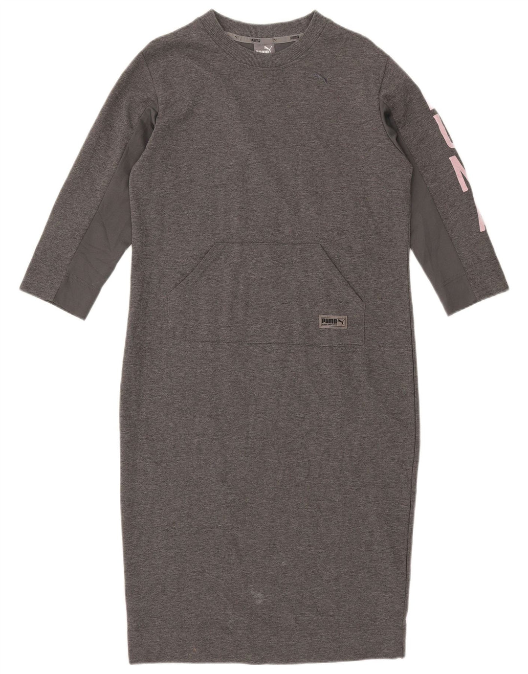 Damska sukienka oversize z grafiką Puma UK 10, mała, szara nakrapiana