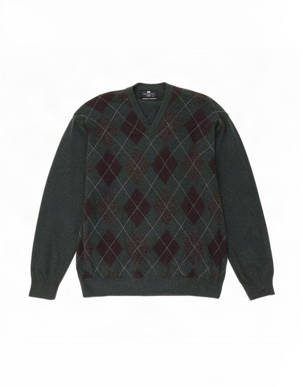 Męski sweter Marks & Spencer Blue Harbor z dekoltem w kształcie litery V, 2XL, zielony