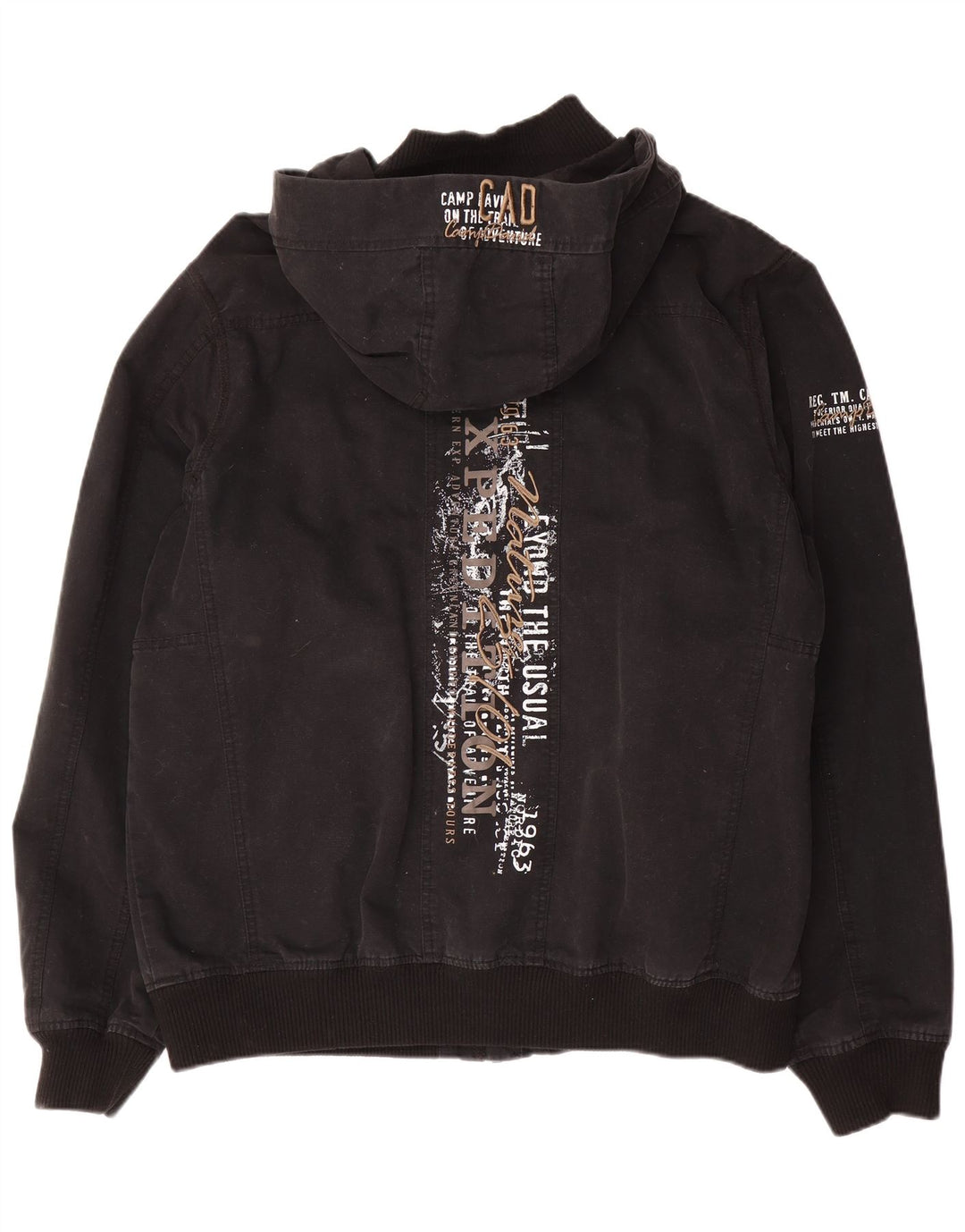 Męska kurtka bomber Camp David Graphic UK 42 XL, czarna bawełna