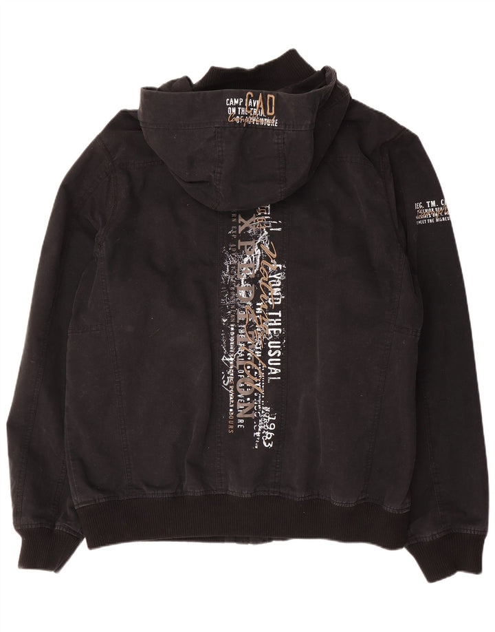 Męska kurtka bomber Camp David Graphic UK 42 XL, czarna bawełna