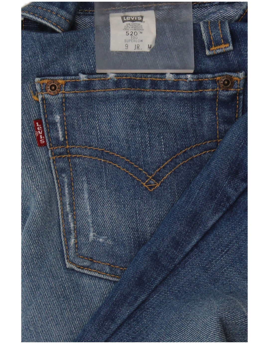 Damskie jeansy LEVI'S 520 Super Low Bootcut, średnie W30 L33, niebieska bawełna