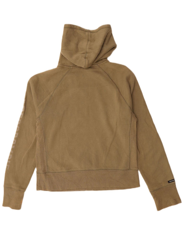 Damski sweter z kapturem i grafiką Abercrombie & Fitch, UK 16, duży, bawełniany khaki
