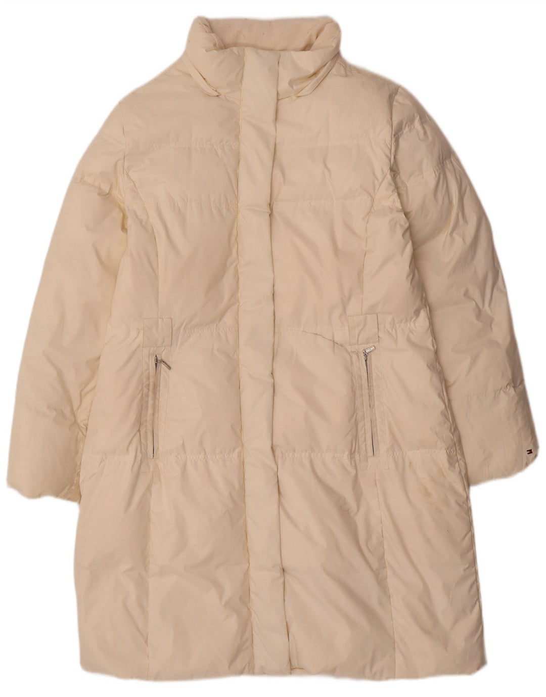 Damski ocieplany płaszcz Tommy Hilfiger UK 18 XL, biały poliester