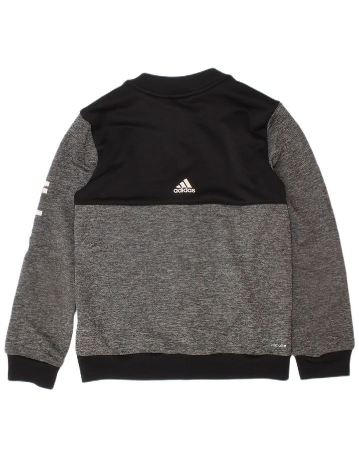 Chłopięca kurtka dresowa Adidas Climalite Top Jacket 7-8 lat Szara, z blokami kolorów