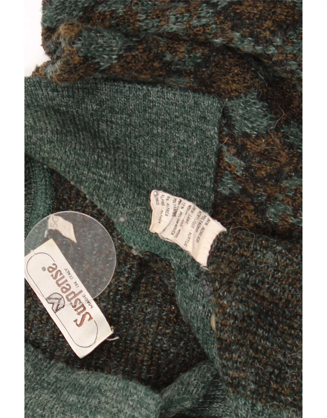 Suspense Męski sweter polo IT 50 Średni zielony Argyle/Diament