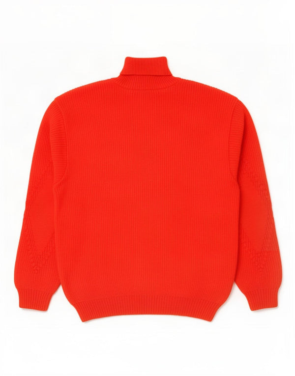 Vintage męski sweter z golfem IT 46 Small Red Argyle/Diament