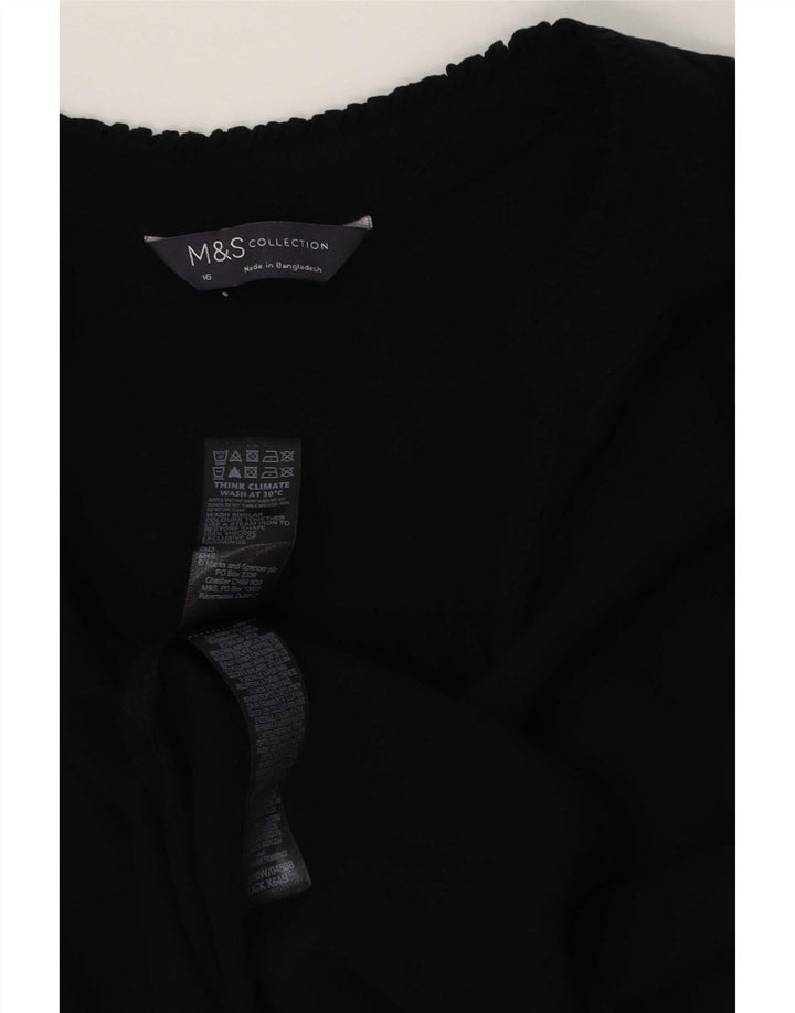 Marks & Spencer Damska bluzka oversize UK 16, duża, czarna wiskoza