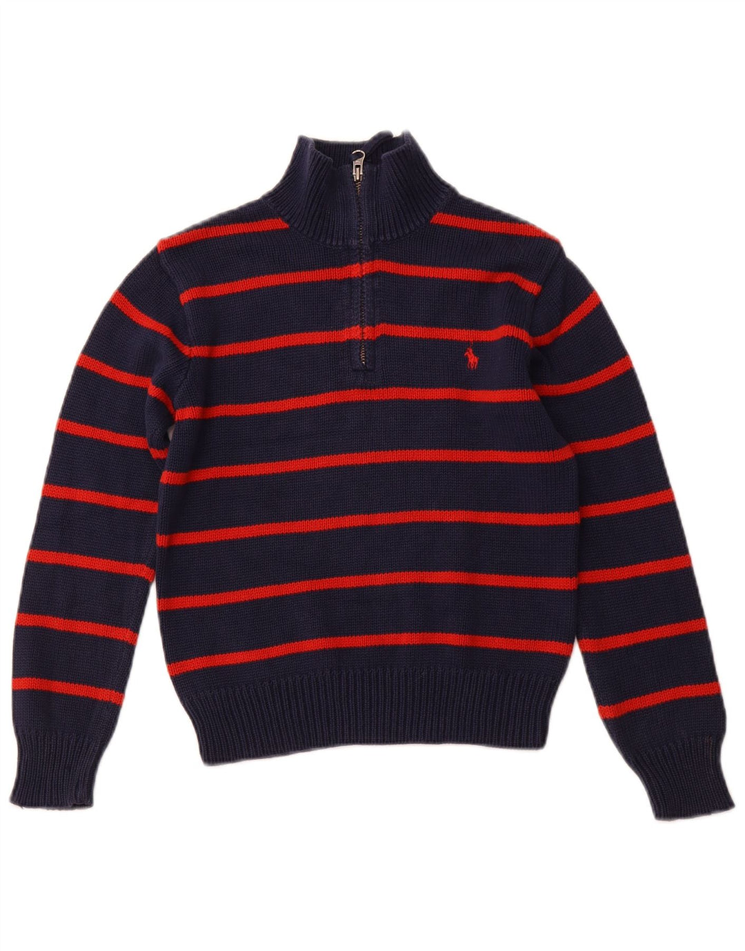 POLO RALPH LAUREN Chłopięcy sweter zapinany na zamek, 7-8 lat, mały, granatowy