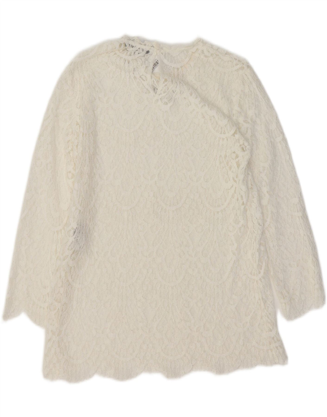 Bluzka damska ZARA UK 12 Średnia biała bawełna