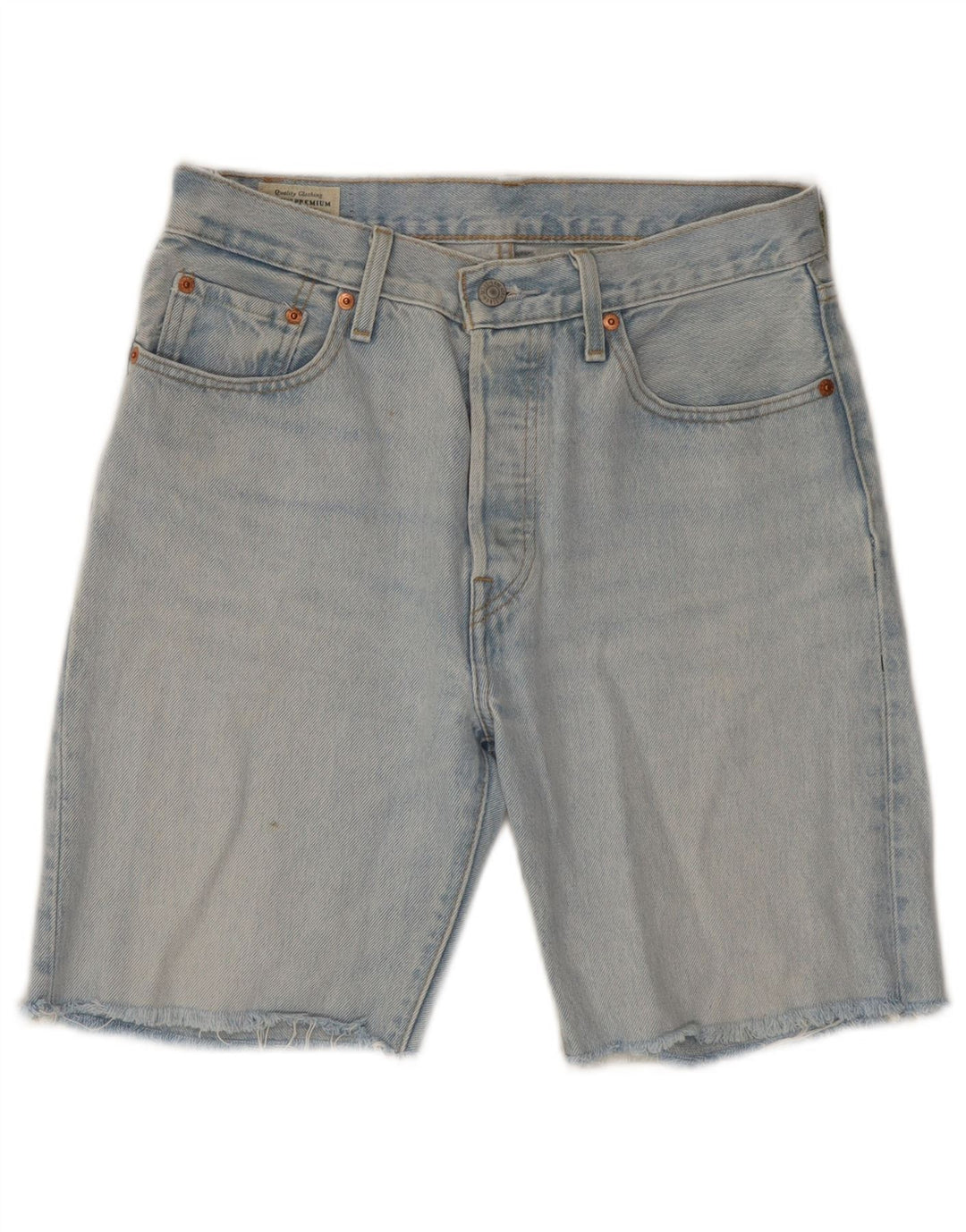 Męskie spodenki jeansowe LEVI'S 501 W28 Średnioniebieskie, bawełniane