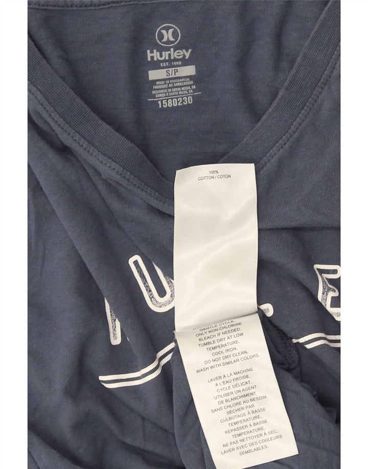 Męski T-shirt z grafiką Hurley, mały, granatowy, bawełniany