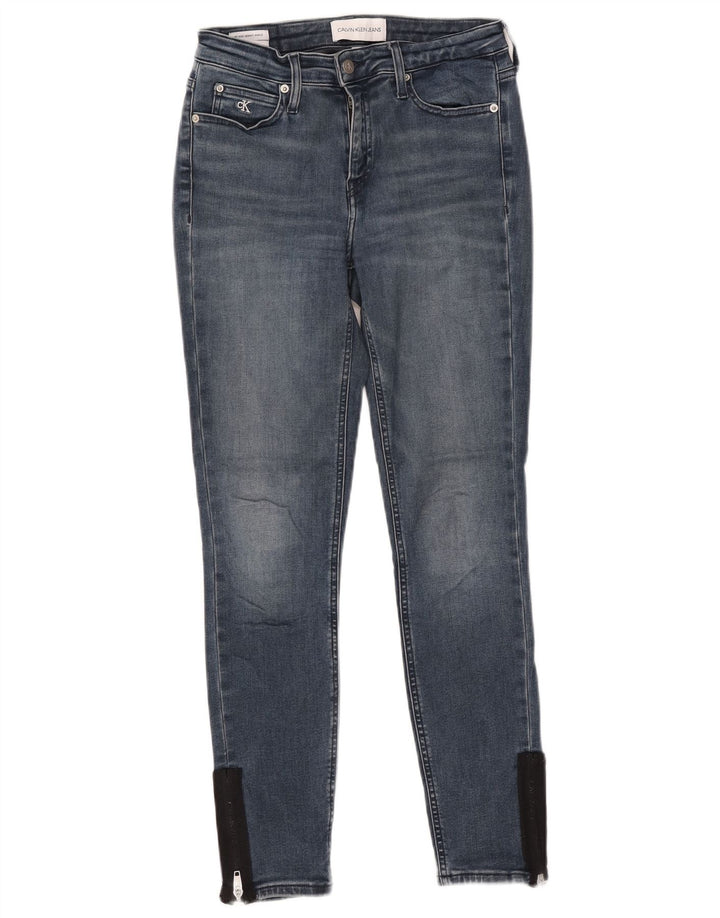 Damskie jeansy skinny ze średnim stanem CALVIN KLEIN W28 L27 Niebieskie, bawełniane