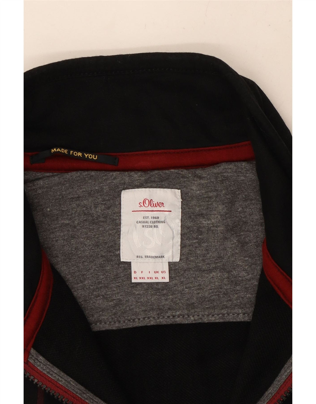 Męska kurtka dresowa S.OLIVER Graphic XL czarna