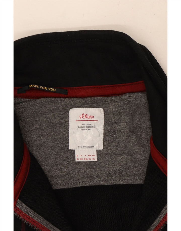 Męska kurtka dresowa S.OLIVER Graphic XL czarna