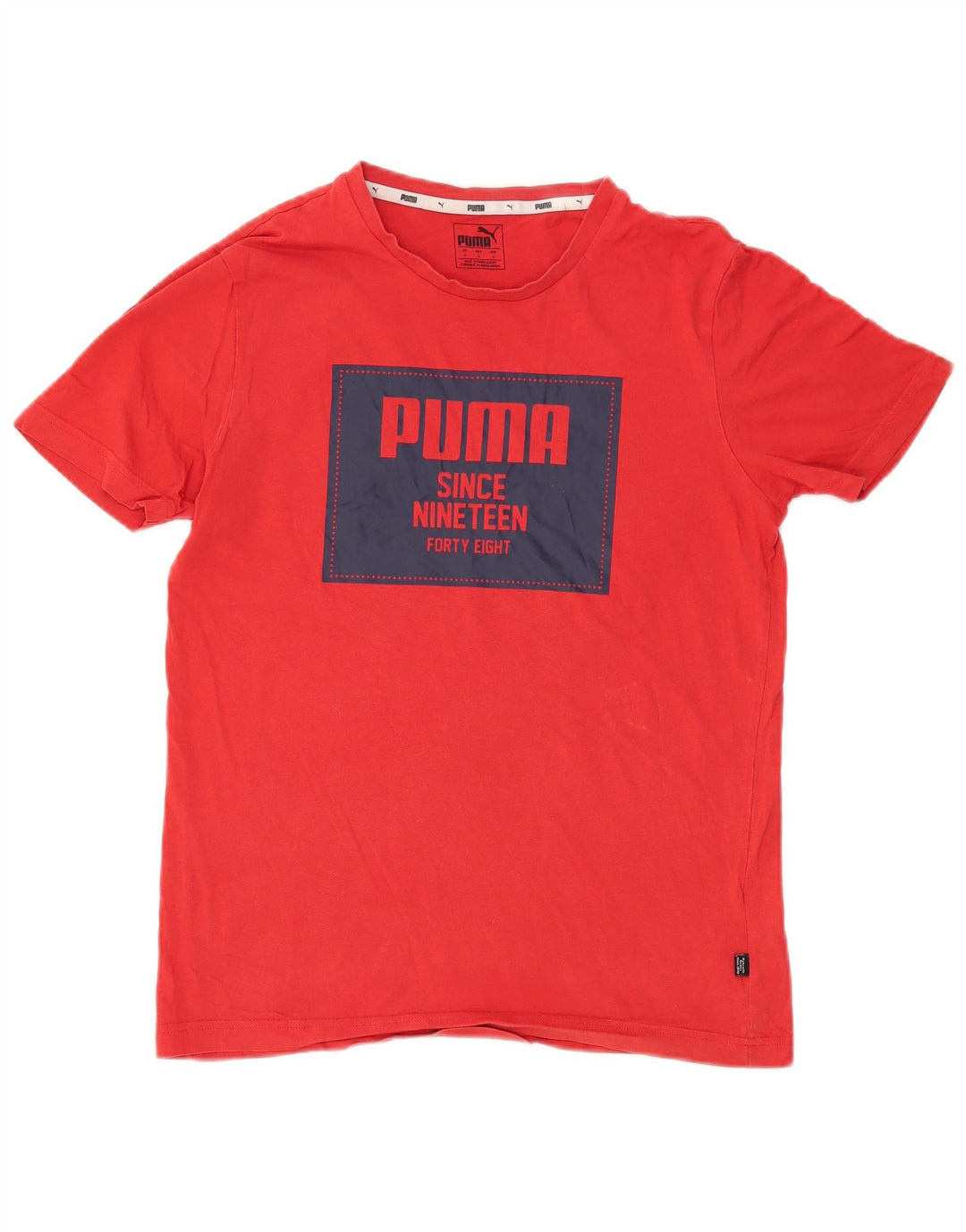 Męski T-shirt z grafiką Puma, mały, czerwony, bawełniany