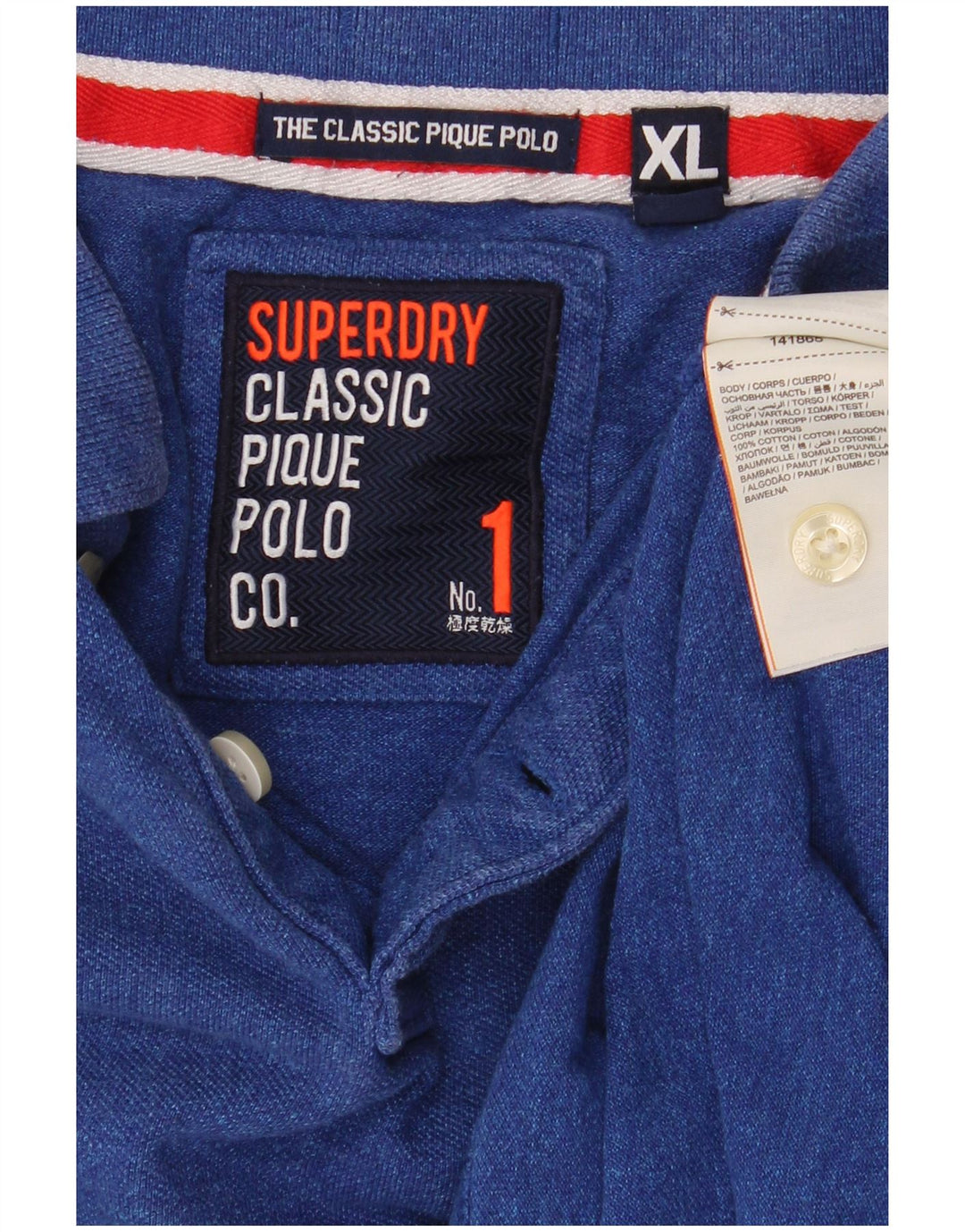 Męska koszulka polo Superdry XL, niebieska, bawełniana