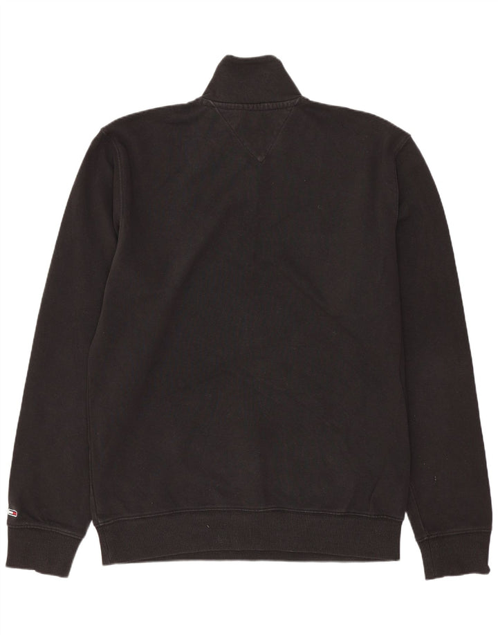 Męski sweter TOMMY HILFIGER z zamkiem błyskawicznym, średniej wielkości, czarny, bawełniany