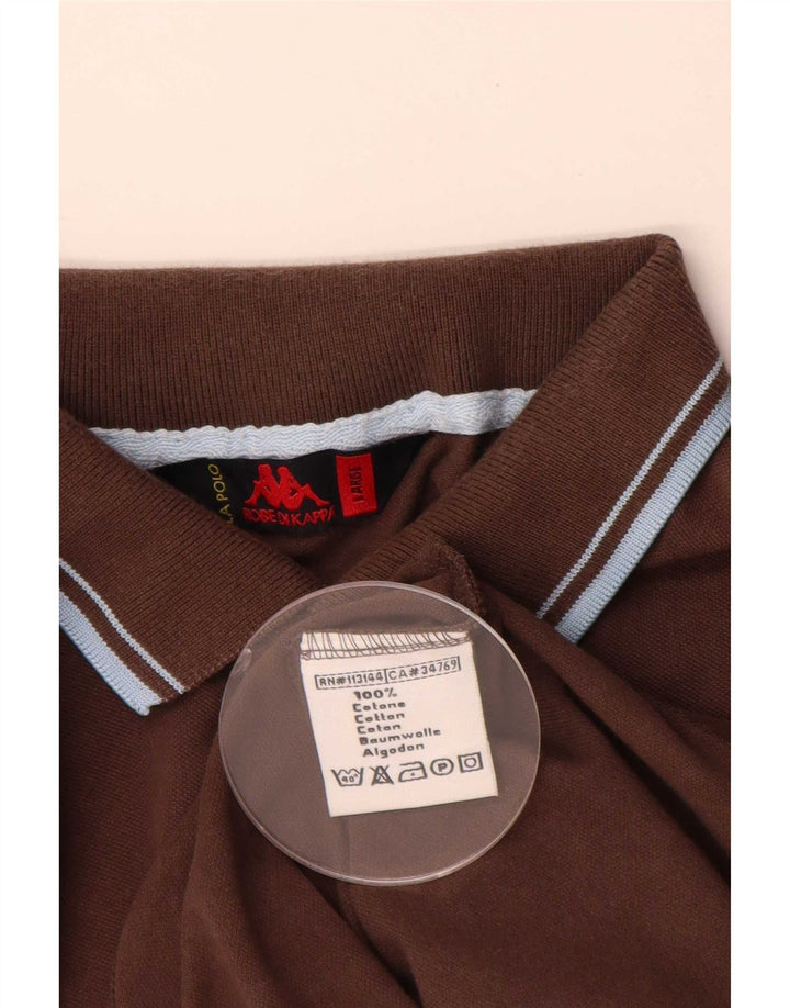 Męska koszulka polo Kappa, duża, brązowa, bawełniana