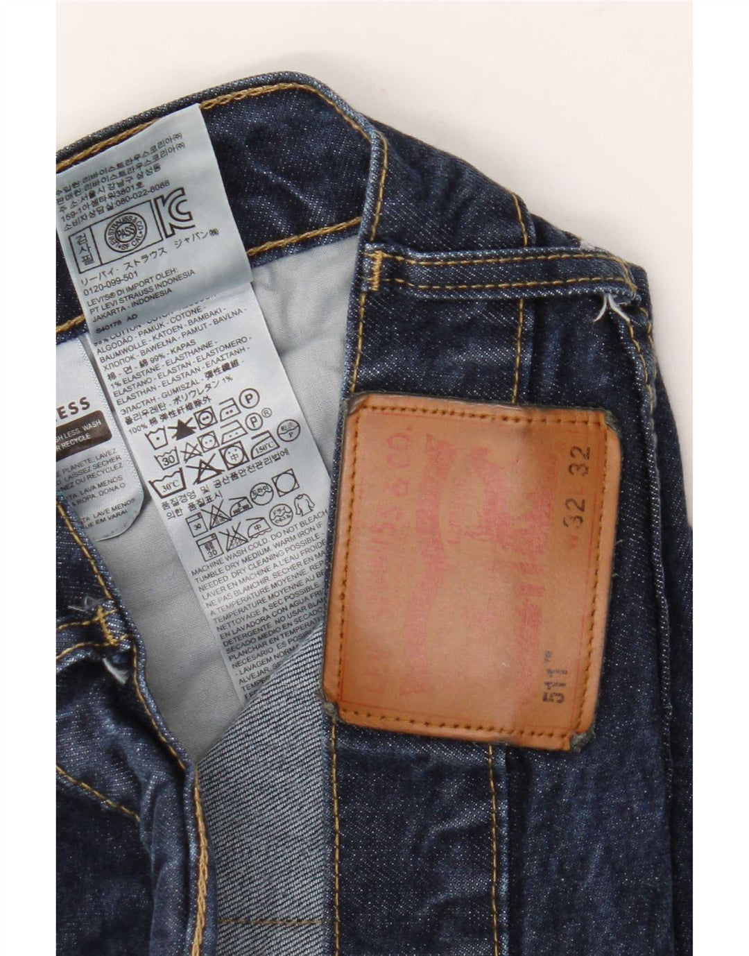 Męskie jeansy Levi's 511 Slim W32 L32 Granatowa bawełna