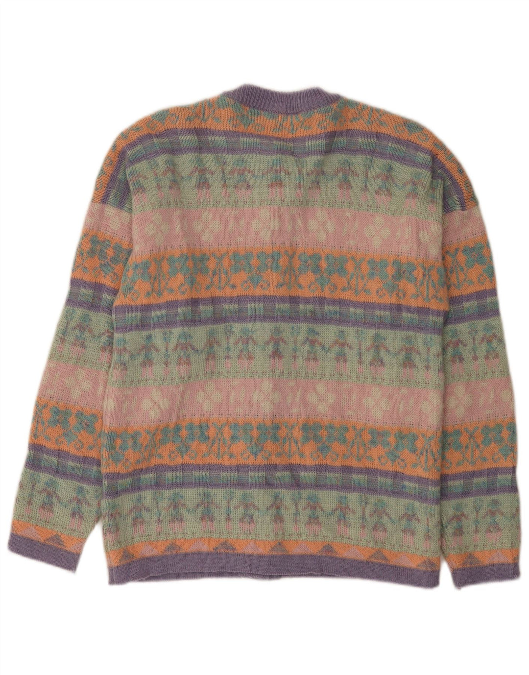 Sweter damski w stylu vintage, UK 12, średni, wielobarwny, Fair Isle