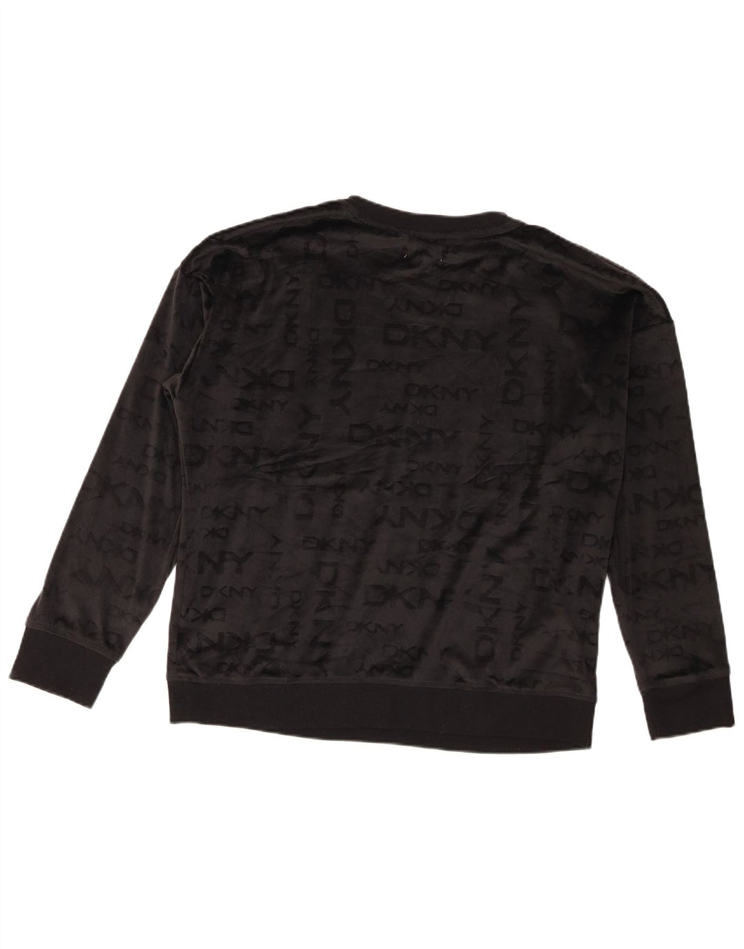 Damska bluza oversize Dkny z grafiką welurową, UK 16, duża czarna