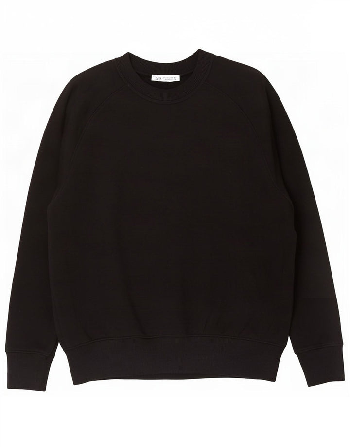 Damski sweter oversize Zara UK 10, mały, czarny, bawełniany