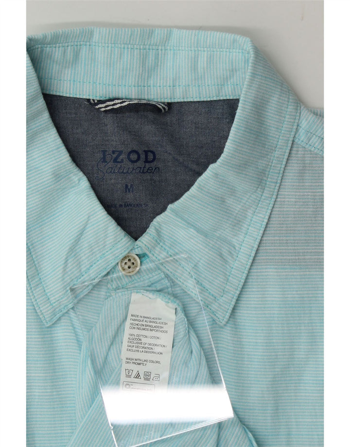IZOD Mens Short Sleeve Shirt Medium Blue Pinstripe Cotton Vintage Izod and Second-Hand Izod from Messina Hembry 