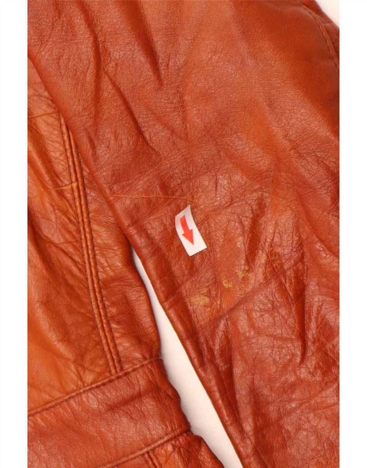 Vintage męskie brytyjskie 34 XS z brązowej skóry