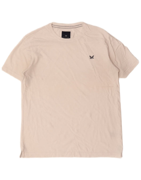 Crew Clothing Męski T-shirt Top Średniej Białej Bawełny