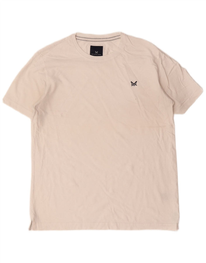 Crew Clothing Męski T-shirt Top Średniej Białej Bawełny