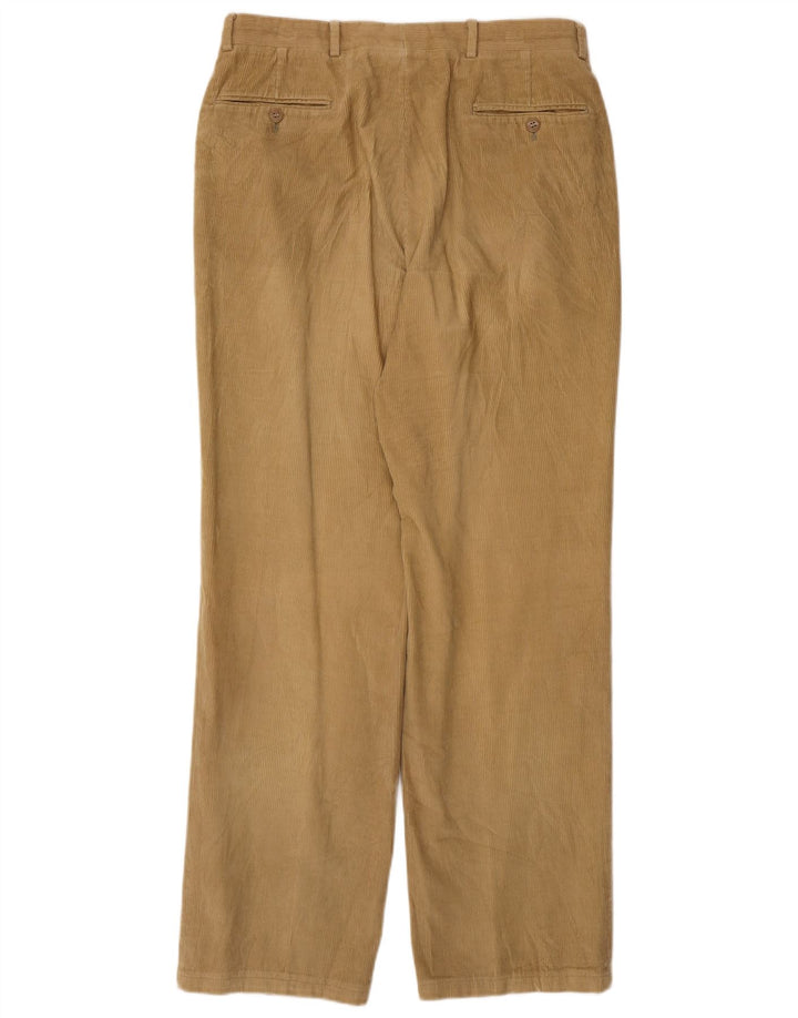 Męskie proste sztruksowe spodnie Armani IT 48 Medium W32 L31 Beżowa bawełna