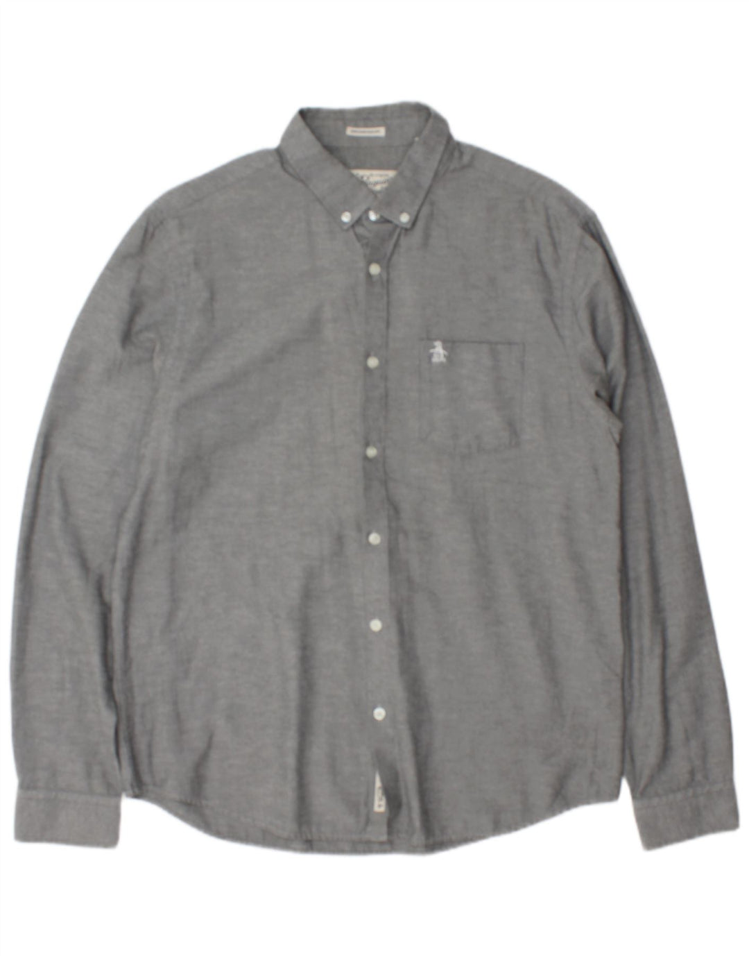 Koszula męska Slim Fit Penguin, duża, szara, bawełniana